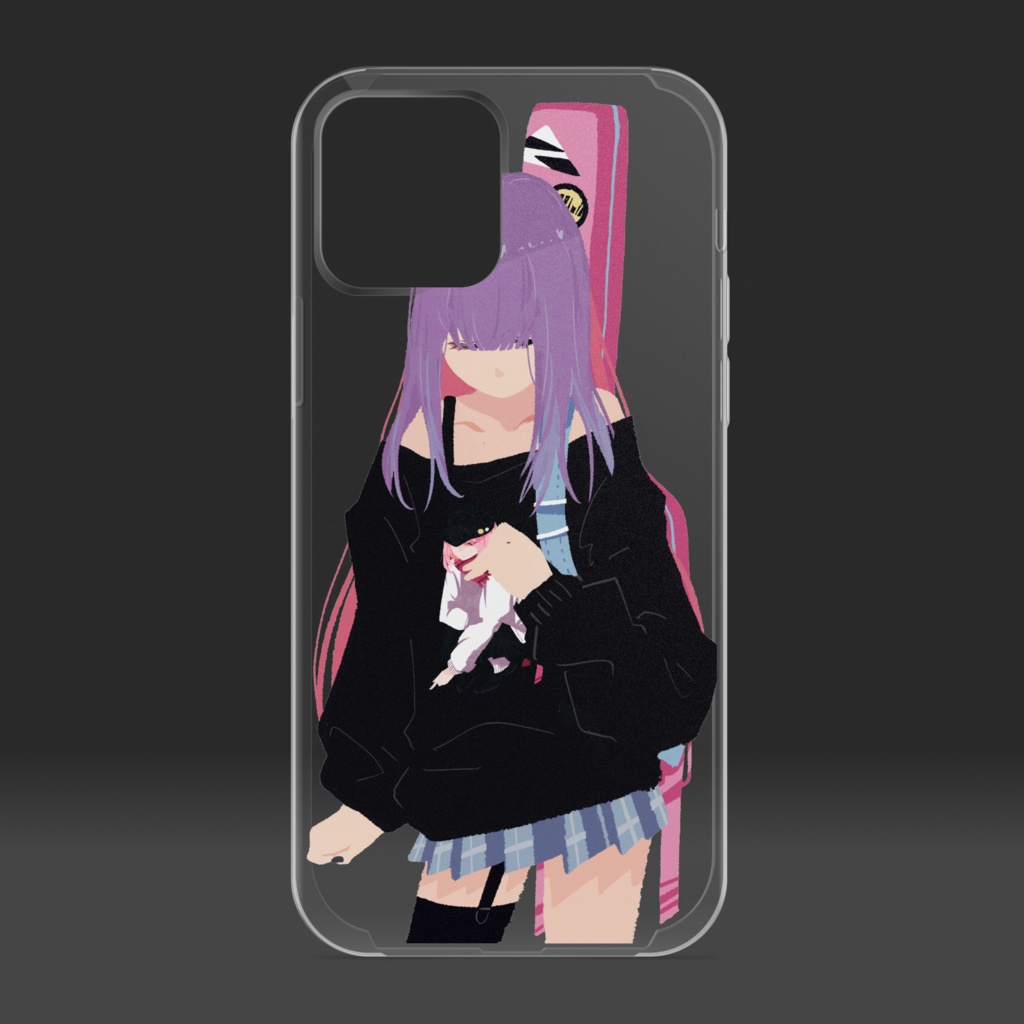 【クリアiPhoneケース】ギターケース中身があるとは言ってない【オリジナル】