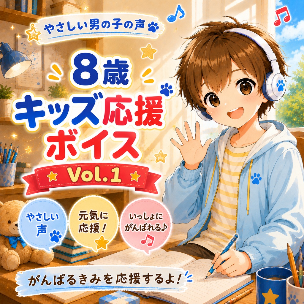 【商用利用OK】８歳キッズ応援ボイスパック Vol.1商品用サムネ