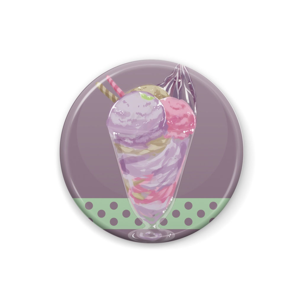 ブルーベリー缶バッジ