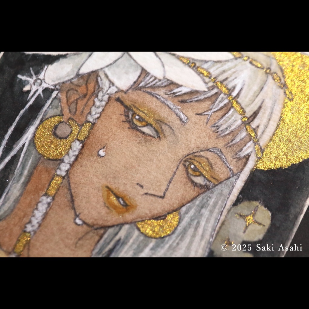 【Sold out】「ネフェルテム:夜咲き」水彩イラスト