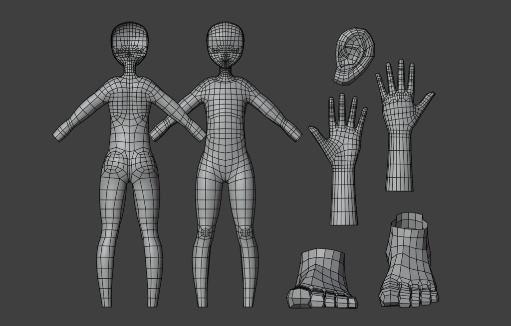 セルルックキャラクター 女性 素体