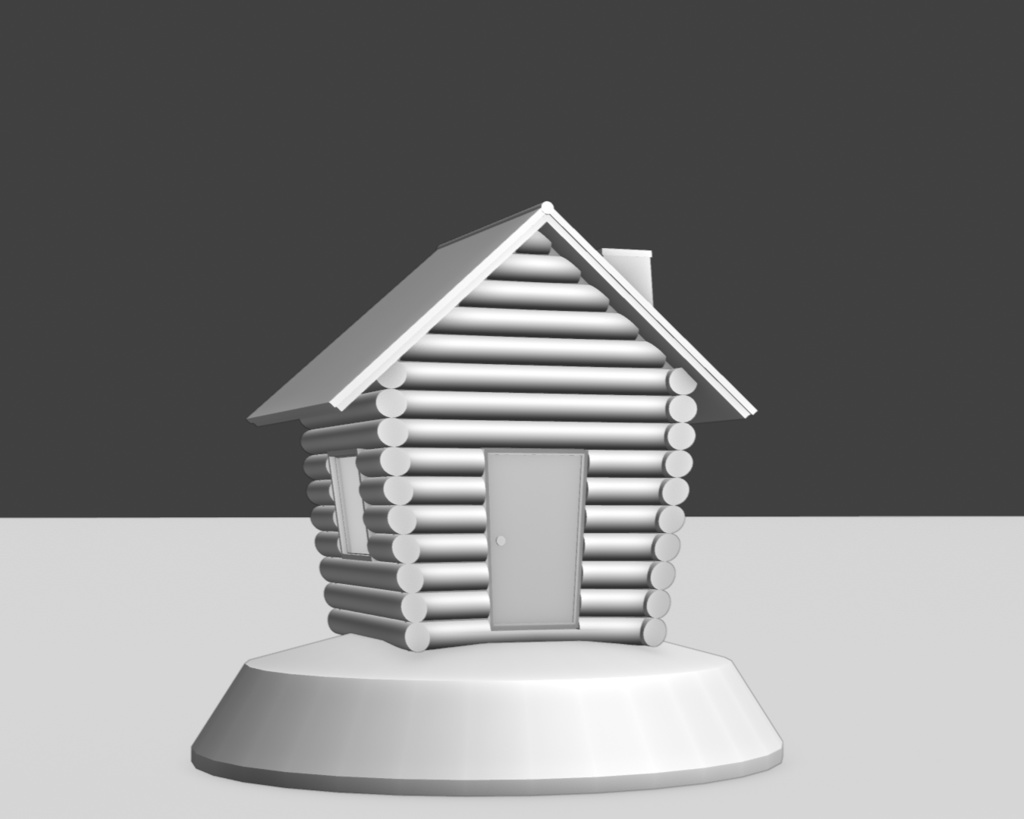 【3DCG】ミニチュア-ログハウス-