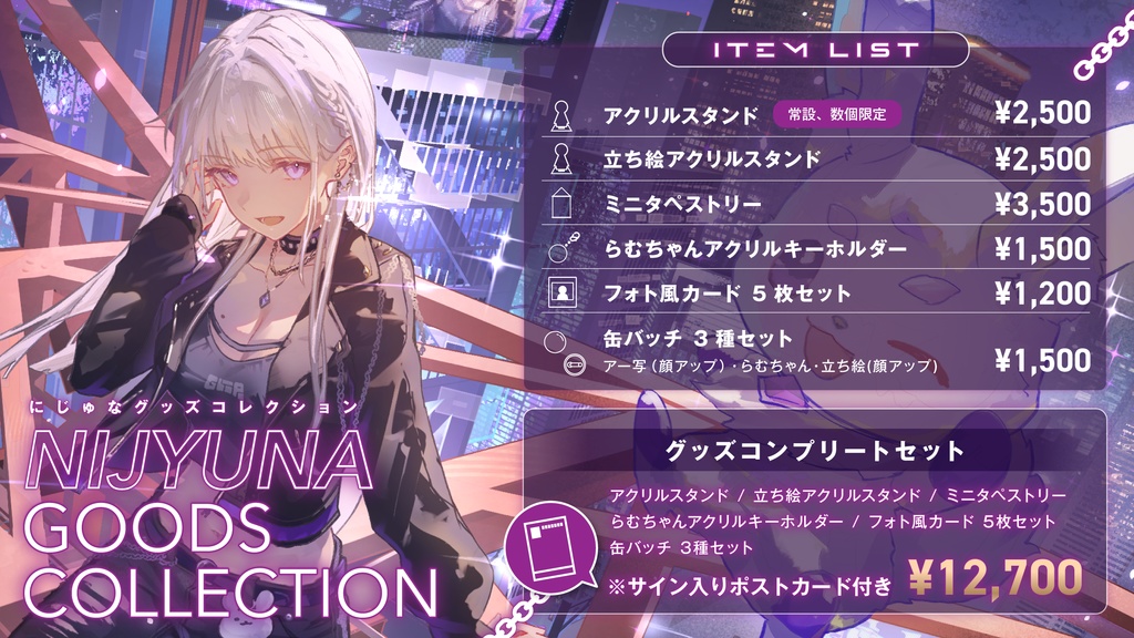 にじゅな新モデル記念グッズ