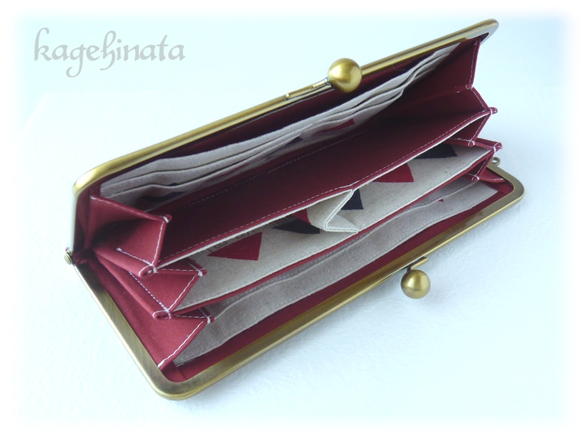 がま口長財布(北欧柄:家 アイボリー)