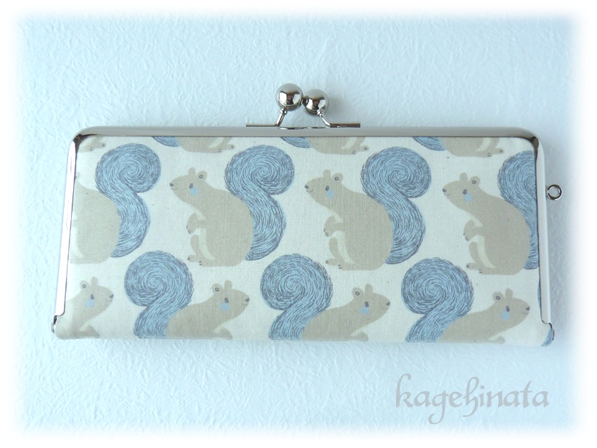 がま口長財布(リス アイボリー)