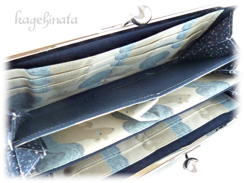 がま口長財布(リス アイボリー)