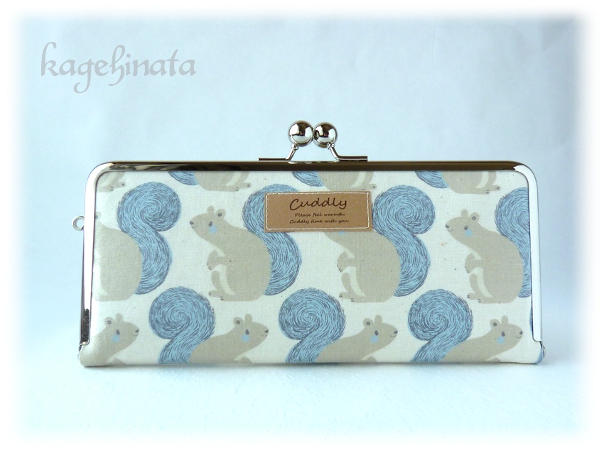 がま口長財布(リス アイボリー)