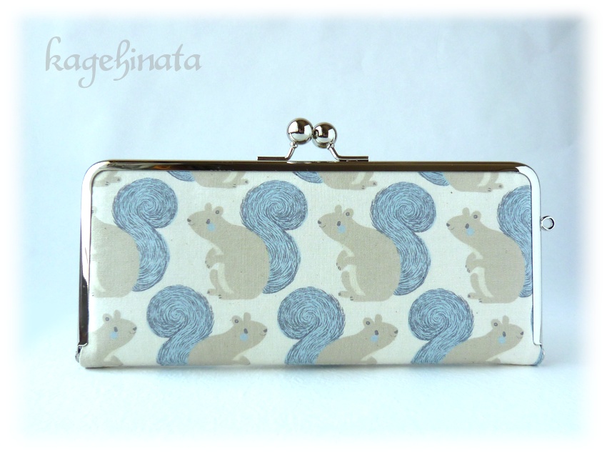 がま口長財布(リス アイボリー)