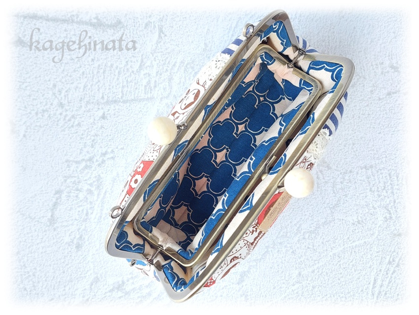 【アウトレット】親子がま口ミニバッグ(マトリョーシカ:ブルー)