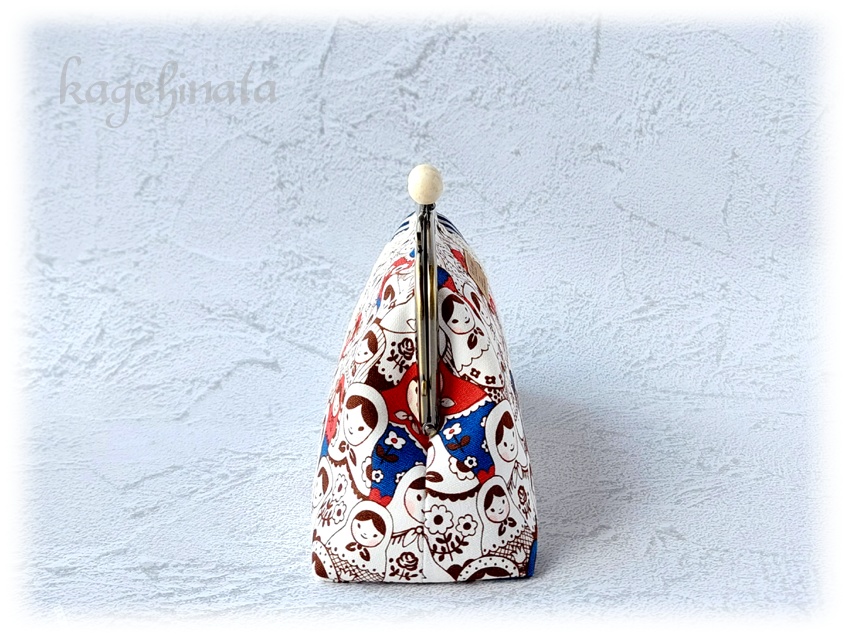 【アウトレット】親子がま口ミニバッグ(マトリョーシカ:ブルー)