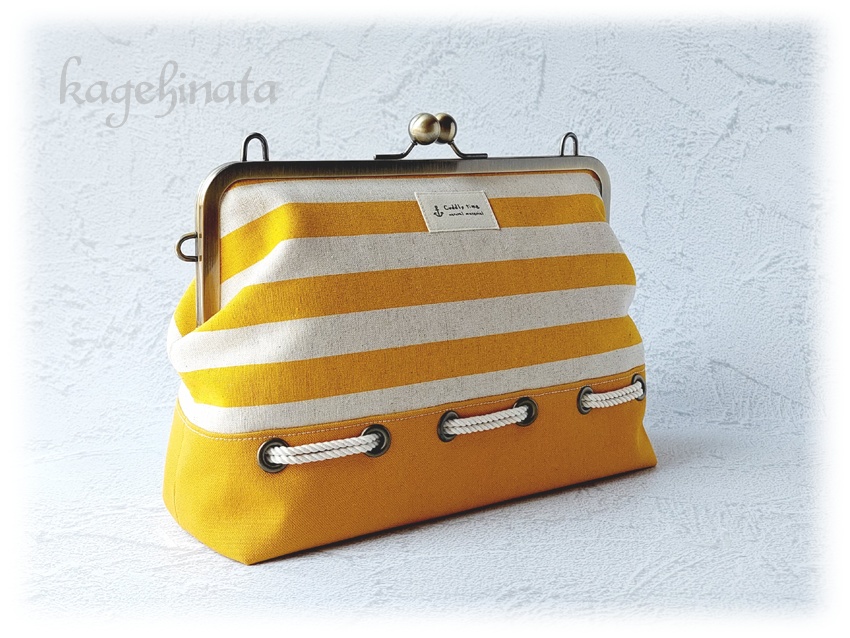 シンプルがま口バッグ(マリン風)