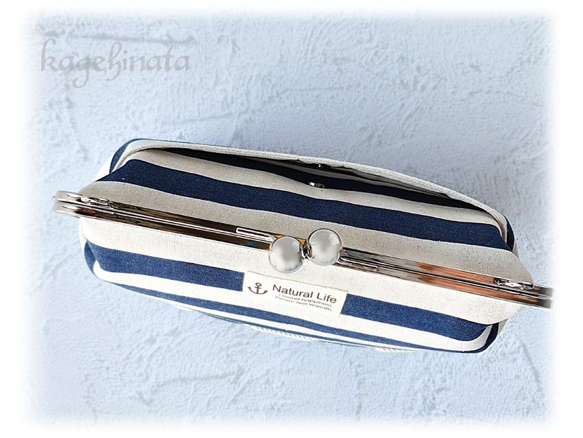 シンプルがま口バッグ(マリン風)