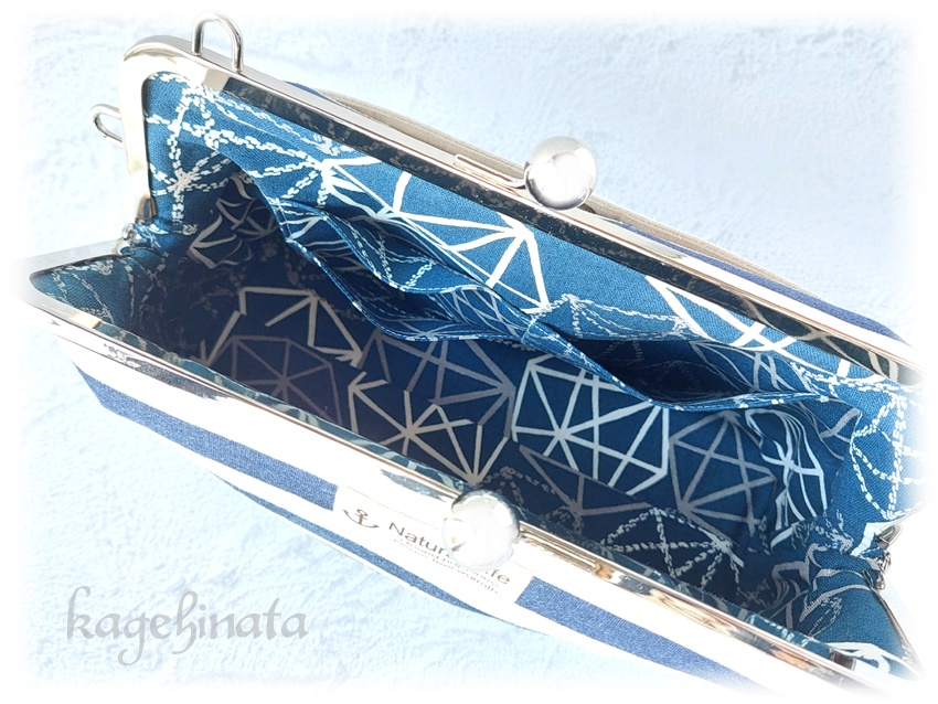 シンプルがま口バッグ(マリン風)