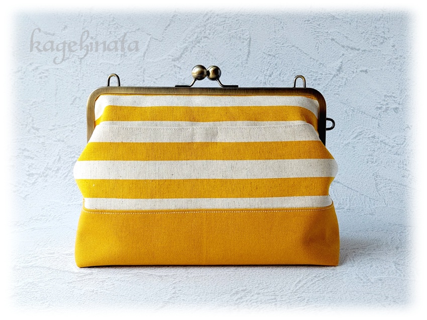 シンプルがま口バッグ(マリン風)