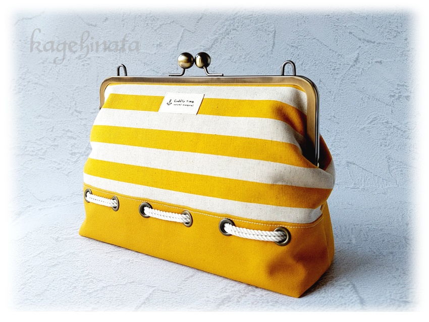 シンプルがま口バッグ(マリン風)