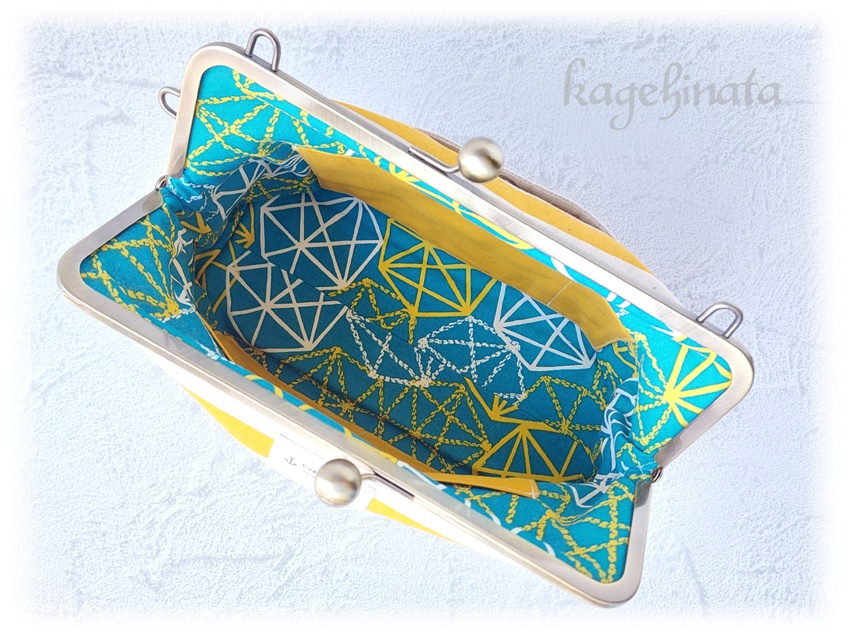 シンプルがま口バッグ(マリン風)