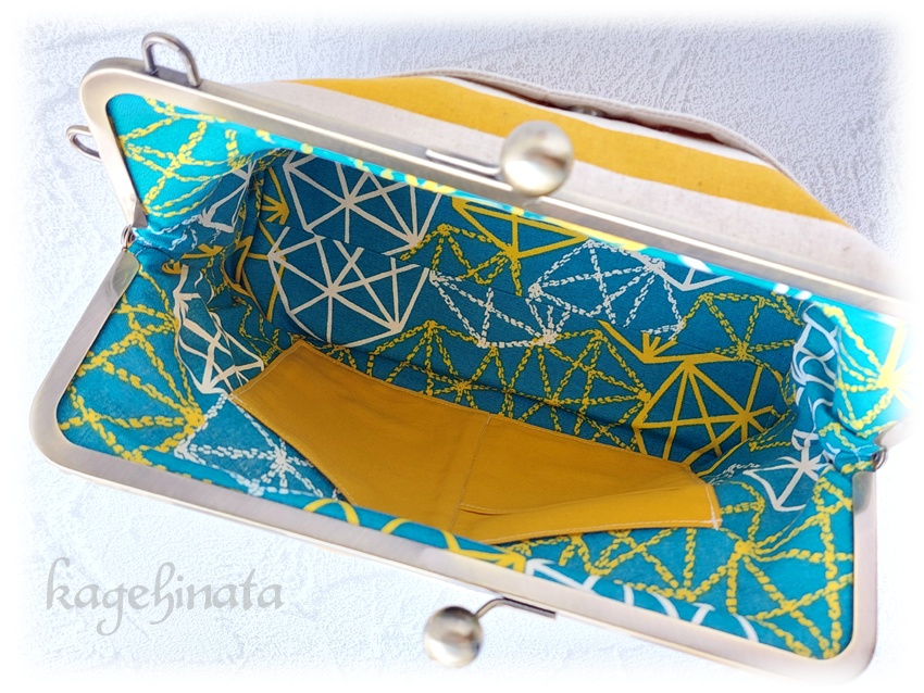 シンプルがま口バッグ(マリン風)