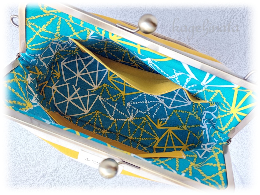 シンプルがま口バッグ(マリン風)