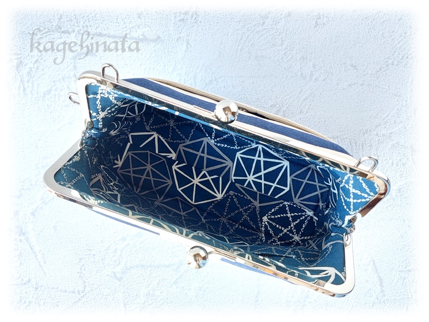 シンプルがま口バッグ(マリン風)