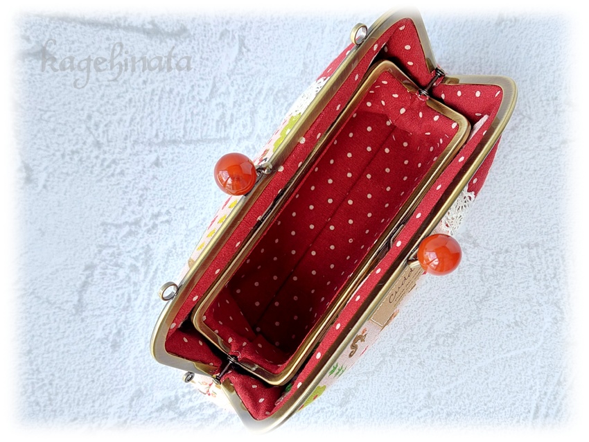 【アウトレット】親子がま口ミニバッグ(赤ずきん:ピンク)