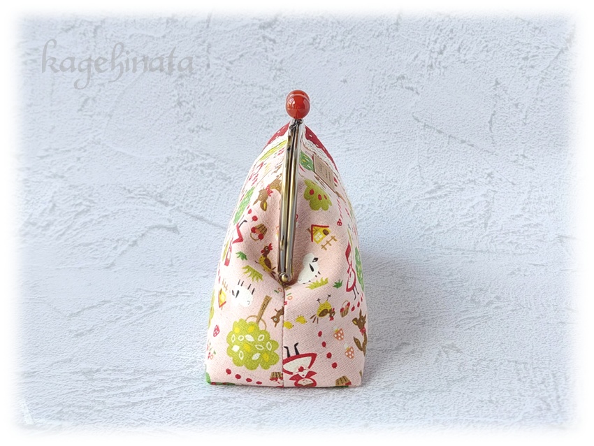 【アウトレット】親子がま口ミニバッグ(赤ずきん:ピンク)