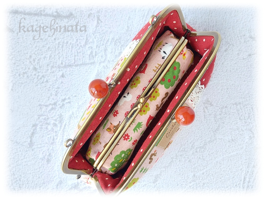 【アウトレット】親子がま口ミニバッグ(赤ずきん:ピンク)