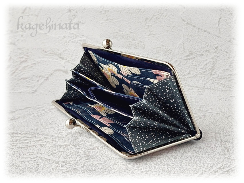 がま口長財布(ユクシクッカ:ネイビー)