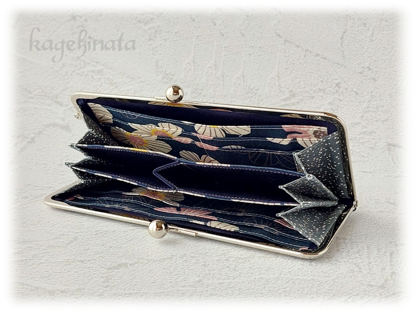 がま口長財布(ユクシクッカ:ネイビー)