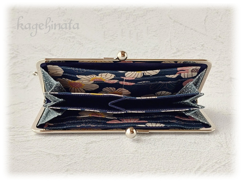 がま口長財布(ユクシクッカ:ネイビー)