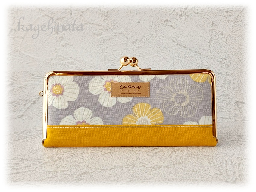 がま口長財布(ユクシクッカ:グレー×イエロー)