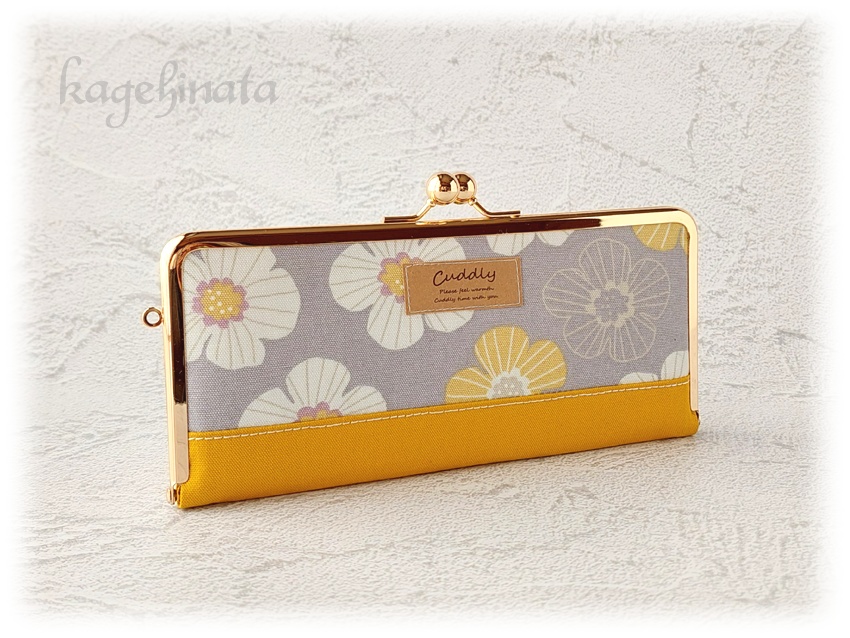 がま口長財布(ユクシクッカ:グレー×イエロー)