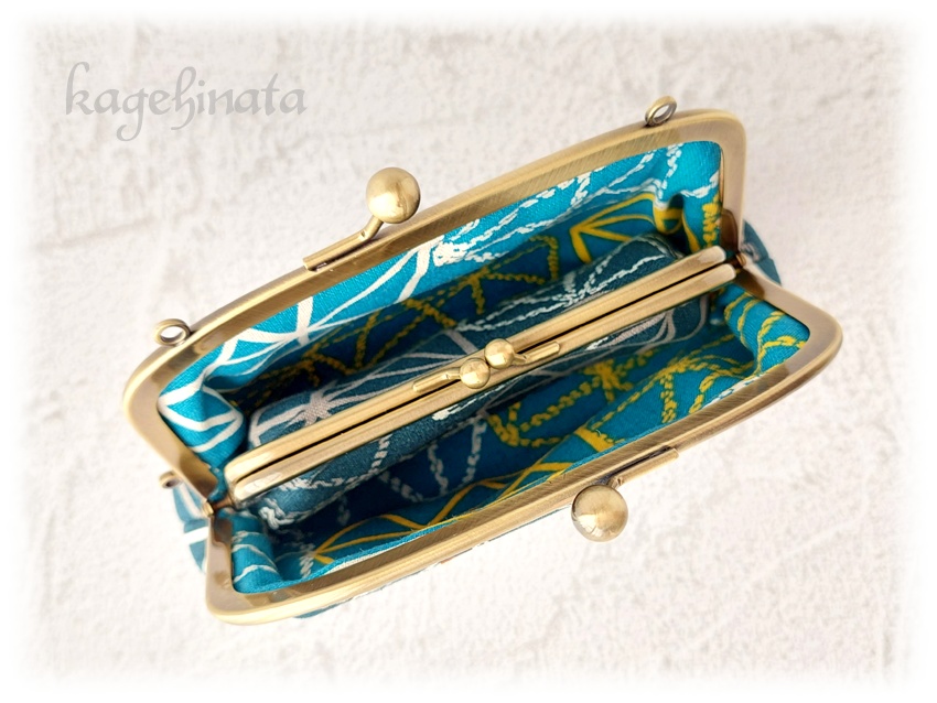 親子がま口ポーチ(ダイヤ:ネイビー)