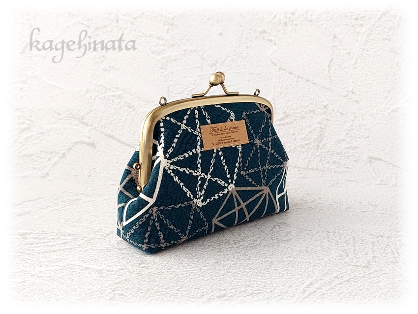 親子がま口ポーチ(ダイヤ:ネイビー)