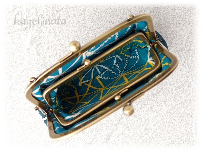 親子がま口ポーチ(ダイヤ:ネイビー)