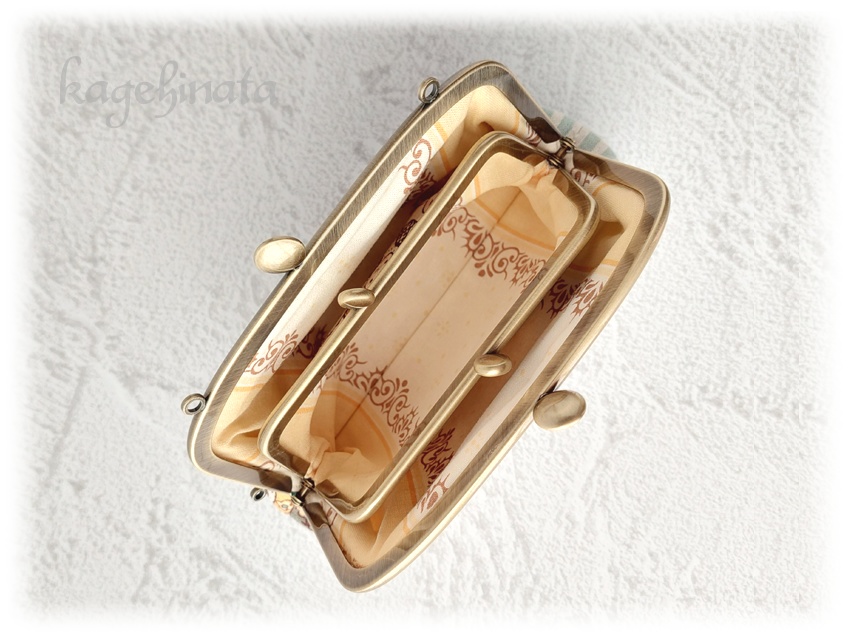 親子がま口ポーチ(マトリョーシカ:ペールグリーン)