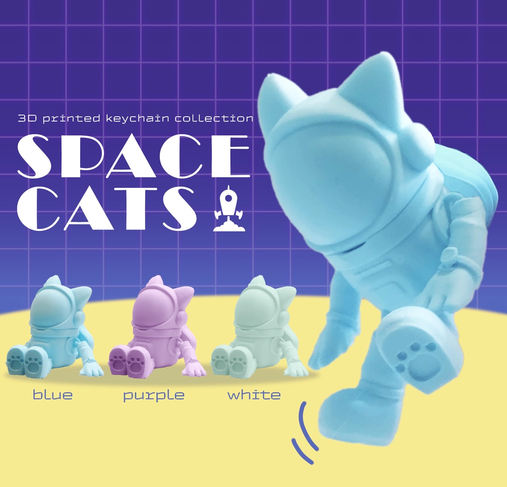 猫宇宙飛行士キーホルダー