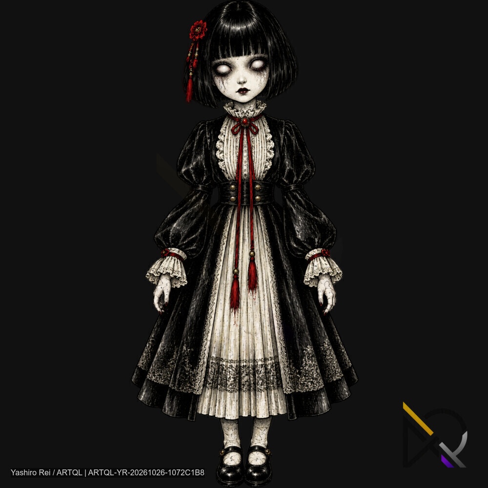 ホラー人形・怪異NPC|全身立ち絵素材 7体セット【透過PNG】