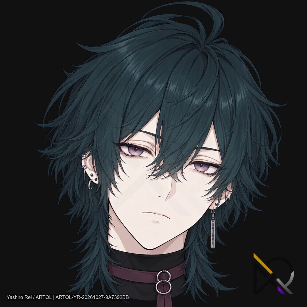 【立ち絵素材】現代ダーク系・美形男性キャラクター6体セット|全身立ち絵&顔アイコン12点