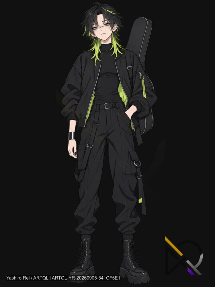 【立ち絵素材】現代ダーク系・美形男性キャラクター6体セット|全身立ち絵&顔アイコン12点