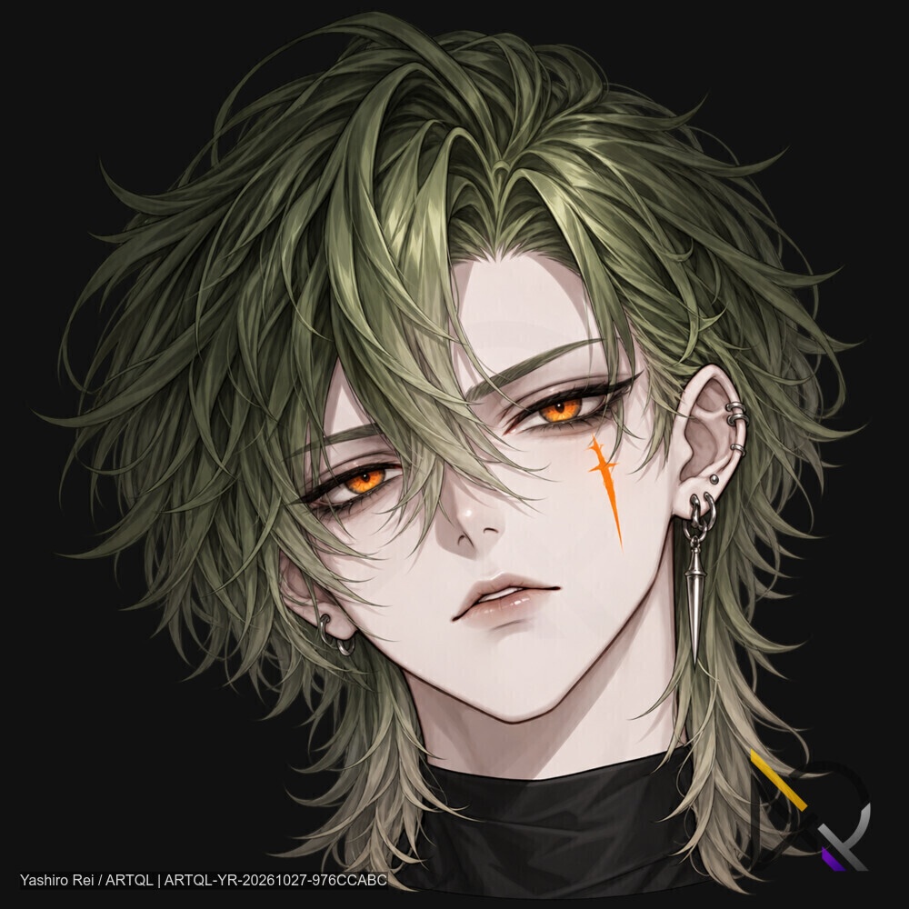 【立ち絵素材】現代ダーク系・美形男性キャラクター6体セット|全身立ち絵&顔アイコン12点