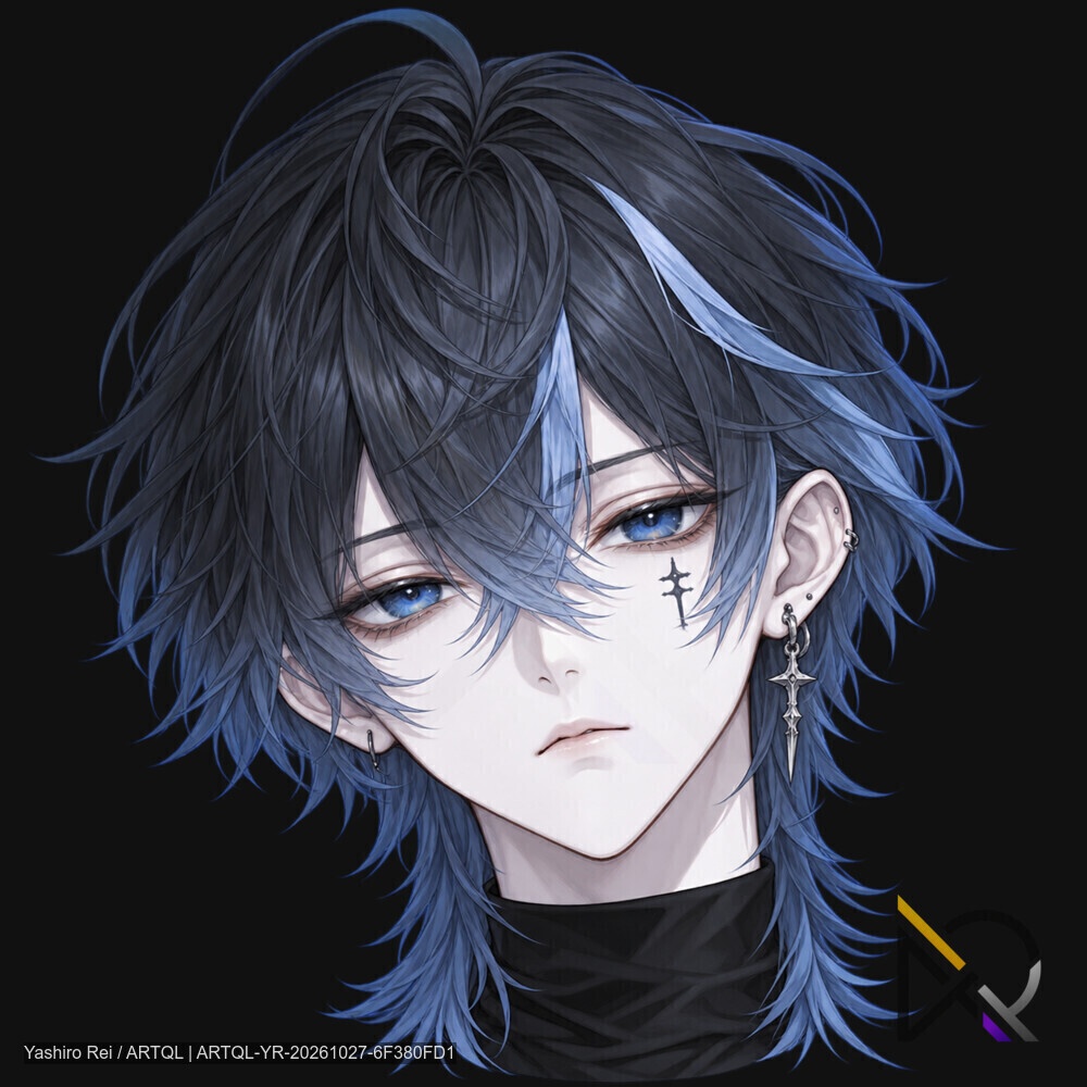 【立ち絵素材】現代ダーク系・美形男性キャラクター6体セット|全身立ち絵&顔アイコン12点