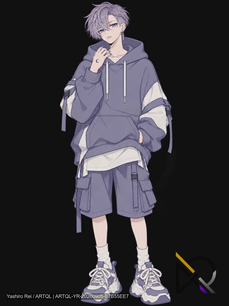 【立ち絵素材】現代ダーク系・美形男性キャラクター6体セット|全身立ち絵&顔アイコン12点