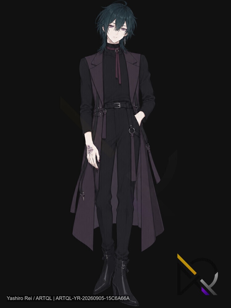 【立ち絵素材】現代ダーク系・美形男性キャラクター6体セット|全身立ち絵&顔アイコン12点