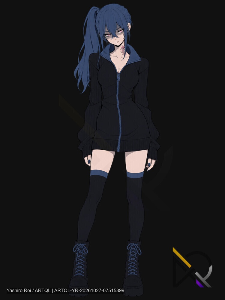 【立ち絵素材】現代ダーク系・女性キャラクター6体セット