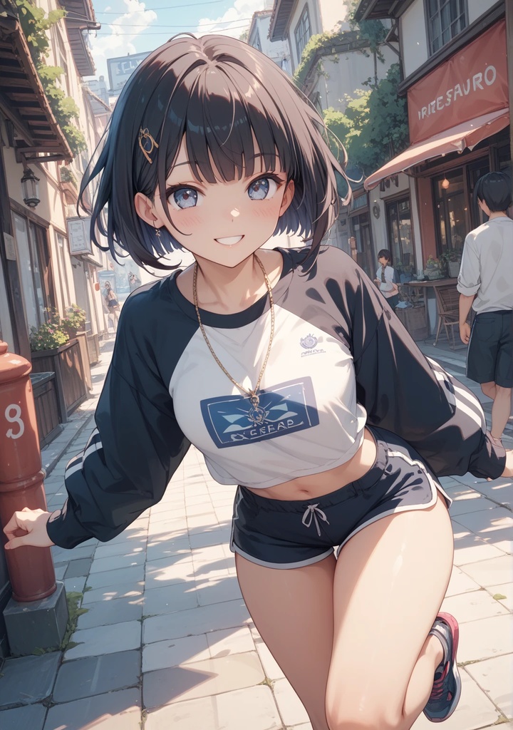 日曜日のきよみ|街をジョギング(30枚セット) /Kiyomi on a Sunday | Jogging Through the City (30-Piece Set)