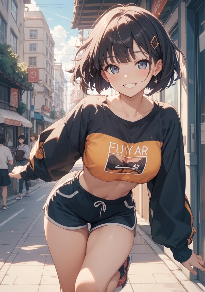 日曜日のきよみ｜街をジョギング（30枚セット） ／Kiyomi on a Sunday | Jogging Through the City (30-Piece Set)