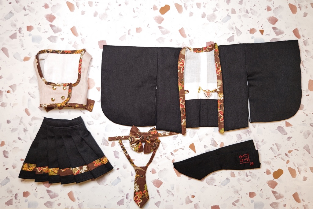 ☆【SALE】私立あかねすたいる学園制服セット MDD/DDPサイズ(桃×茶色地に紅葉)☆