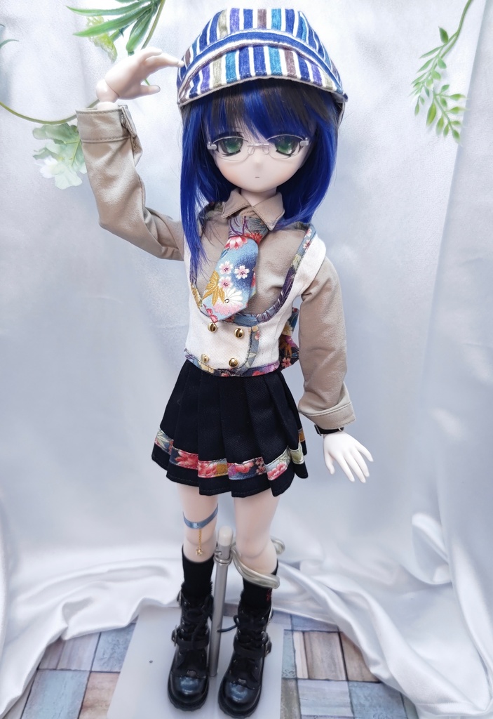 ☆私立あかねすたいる学園制服セット MDD/DDPサイズ(白×水色地に花柄)☆