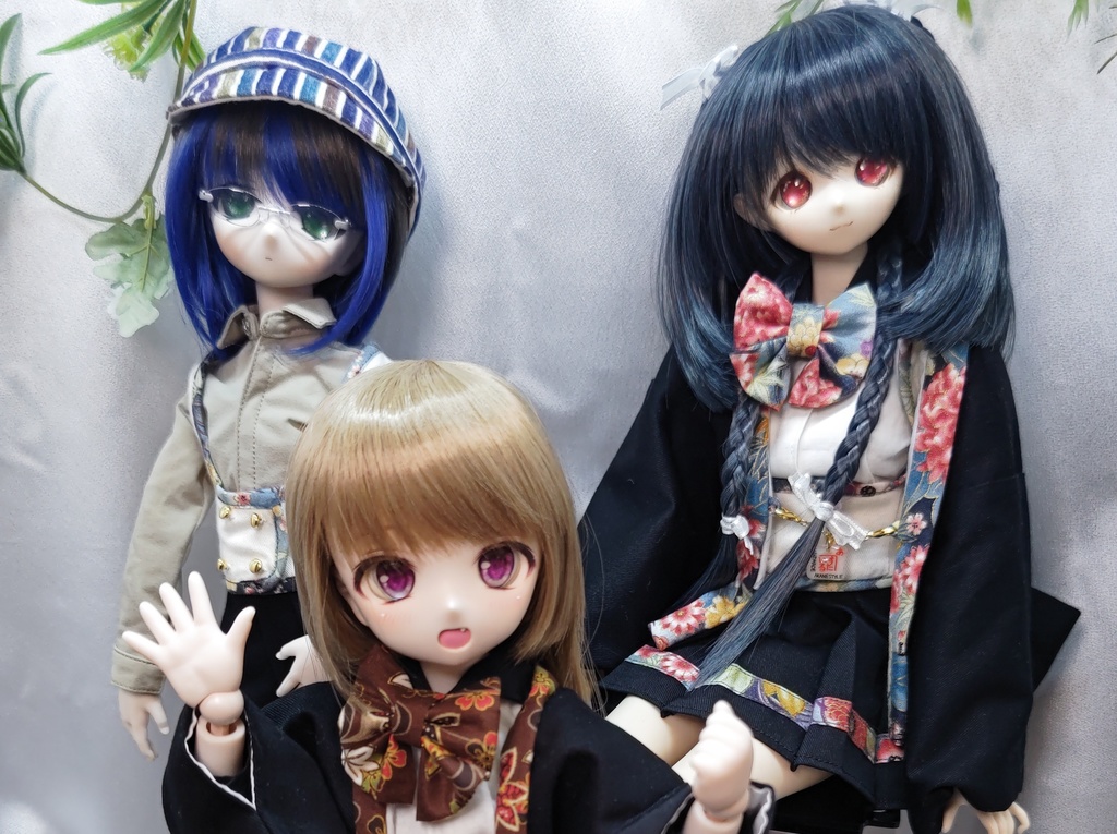 ☆【SALE】私立あかねすたいる学園制服セット MDD/DDPサイズ(白×水色地に花柄)☆