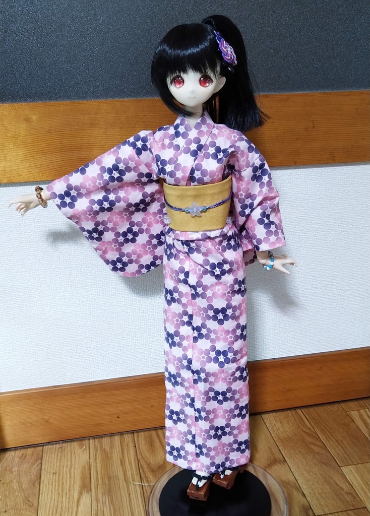 【SALE】☆60cmドール向け浴衣セット(顔文字令和梅(梅))☆